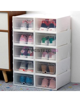 Прозрачна кутия за съхранение на обувки правоъгълна
